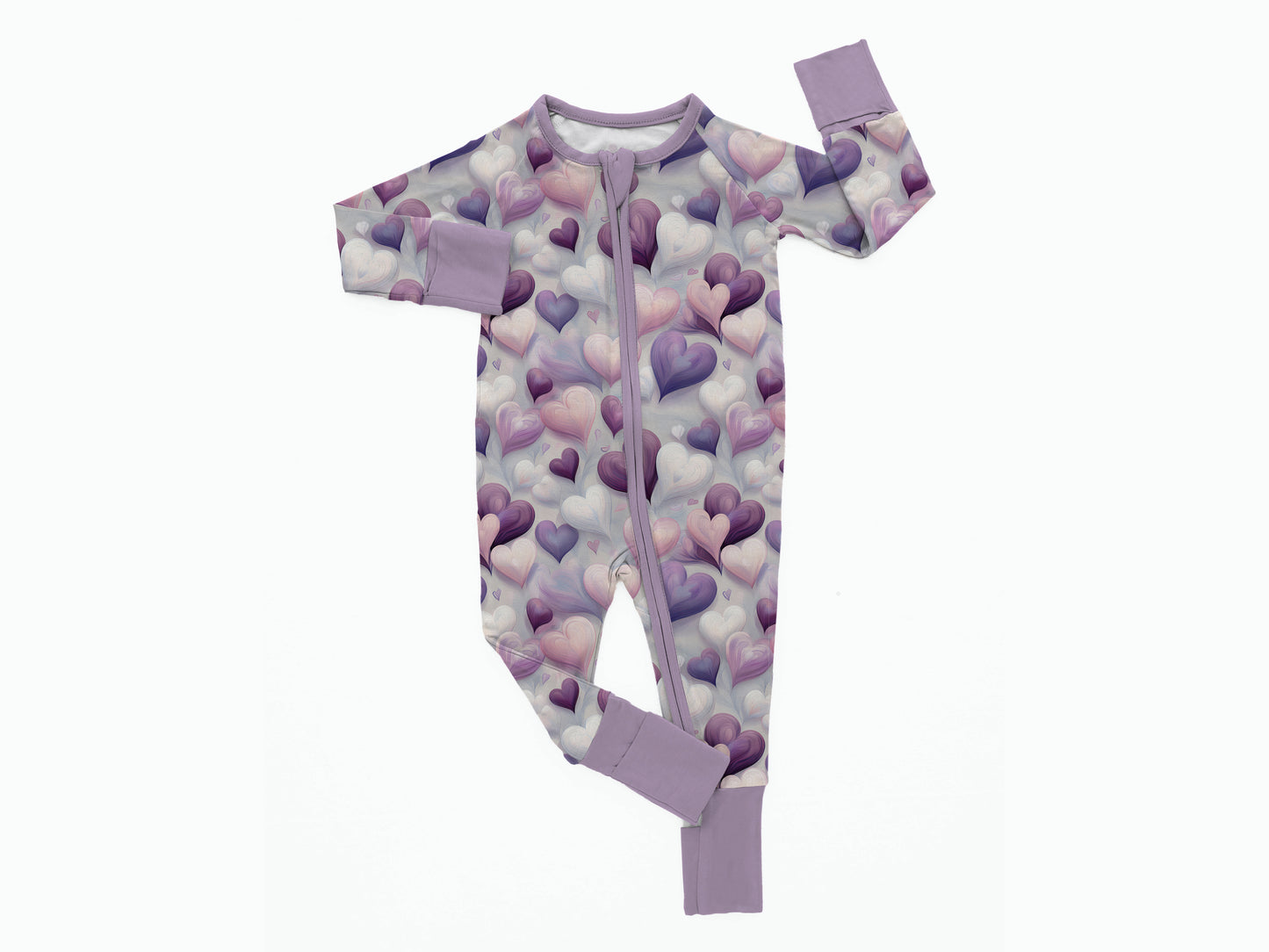 Lavender Hearts Zippie