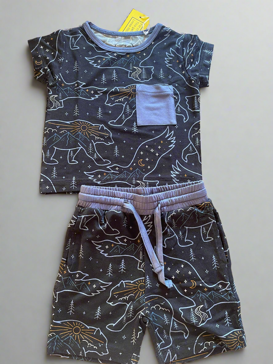 Midnight Bear 2 Peice Short Set