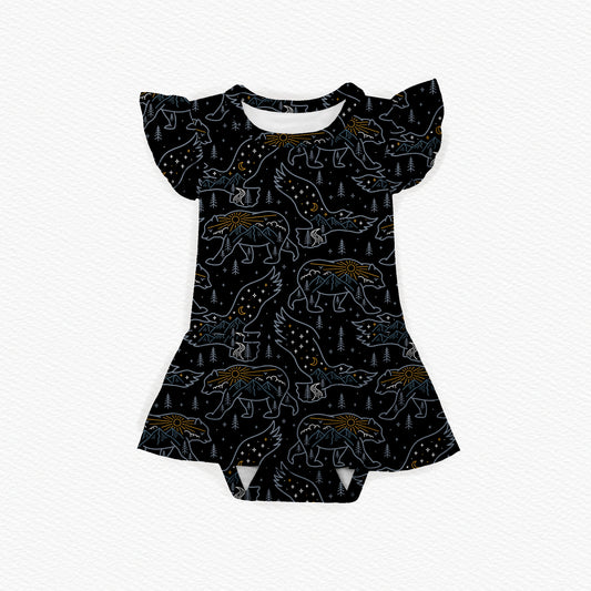 Midnight Bear Twirl Dress