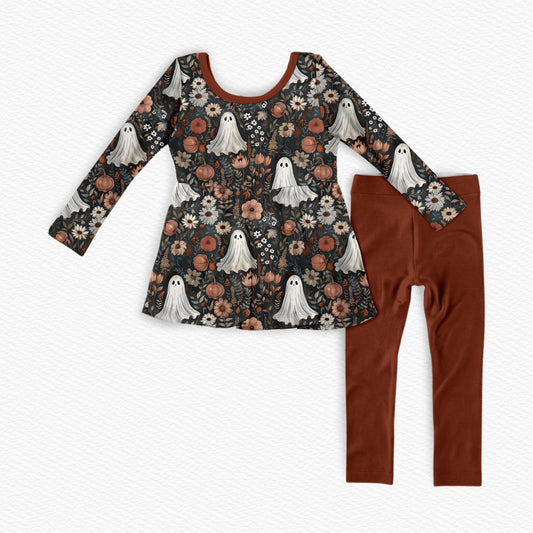 Ghostly Blooms Peplum Set