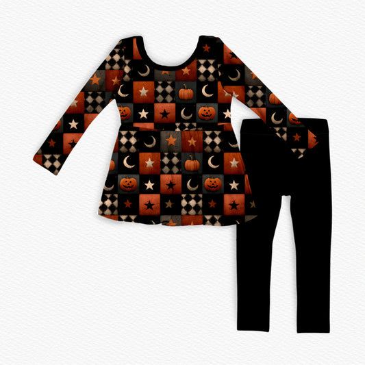 Midnight Check Peplum Set