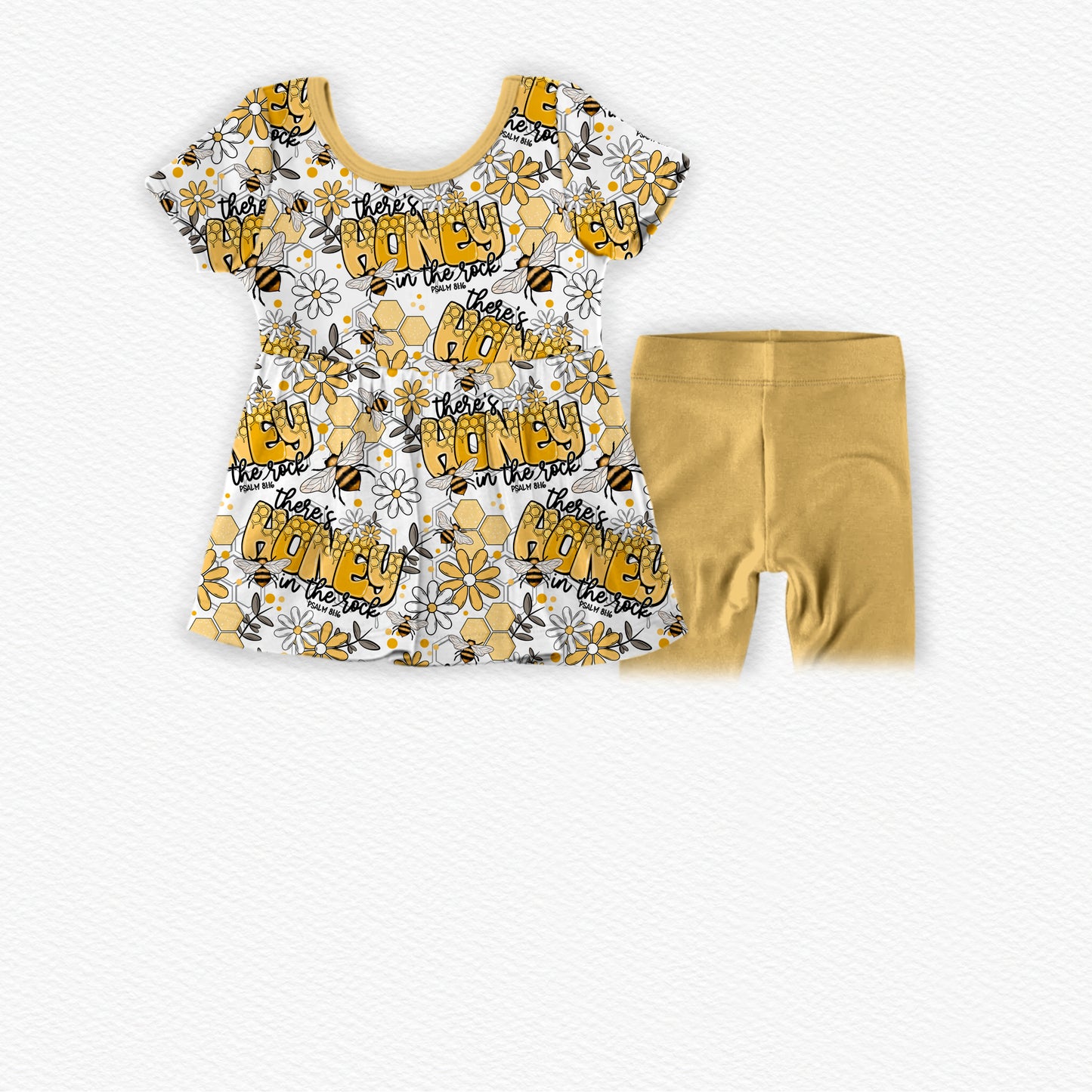 Honey Peplum Short Set