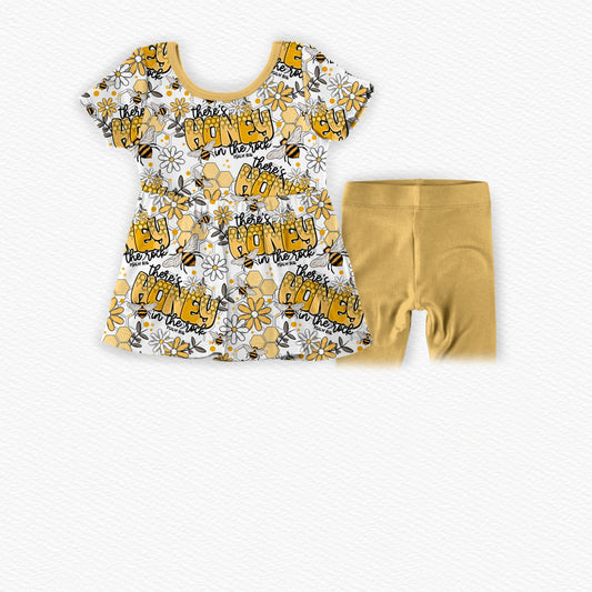 Honey Peplum Short Set