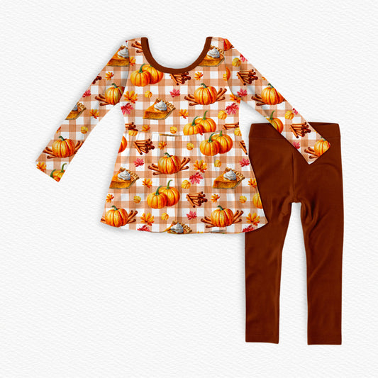 Harvest Peplum Top And Leggings( BellBottom style)
