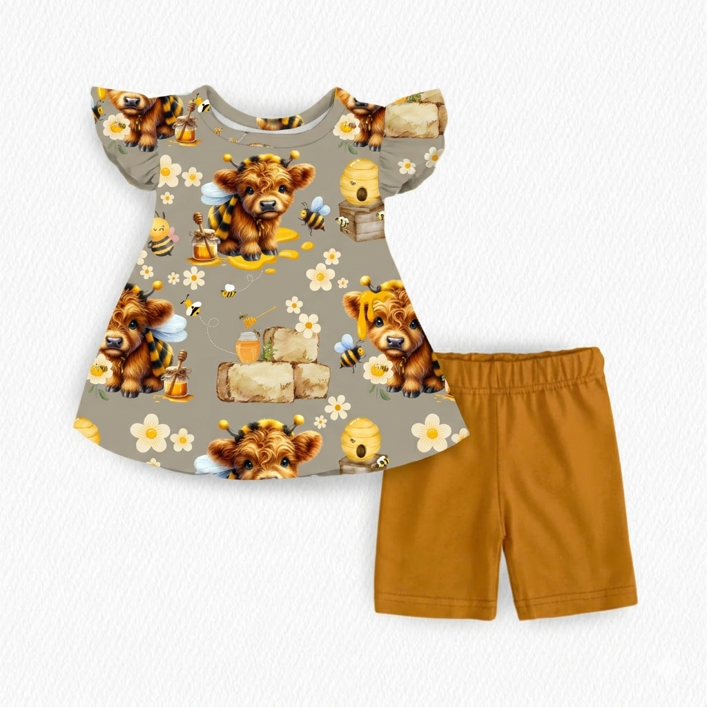 Honey Cow Peplum Short Set