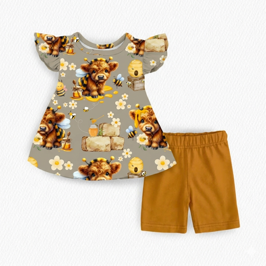 Honey Cow Peplum Short Set