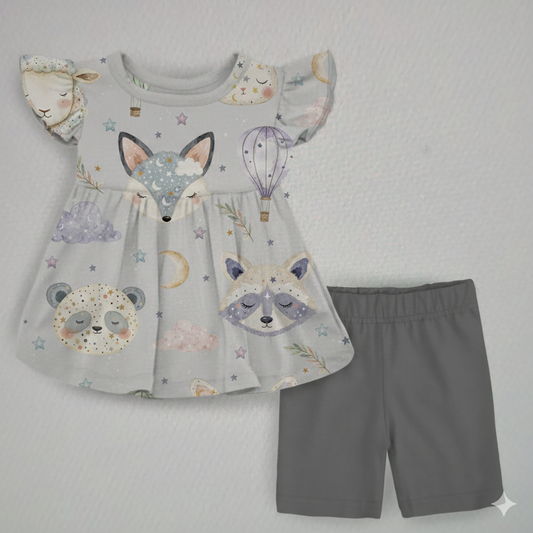 Floating Dreams Peplum Short Set