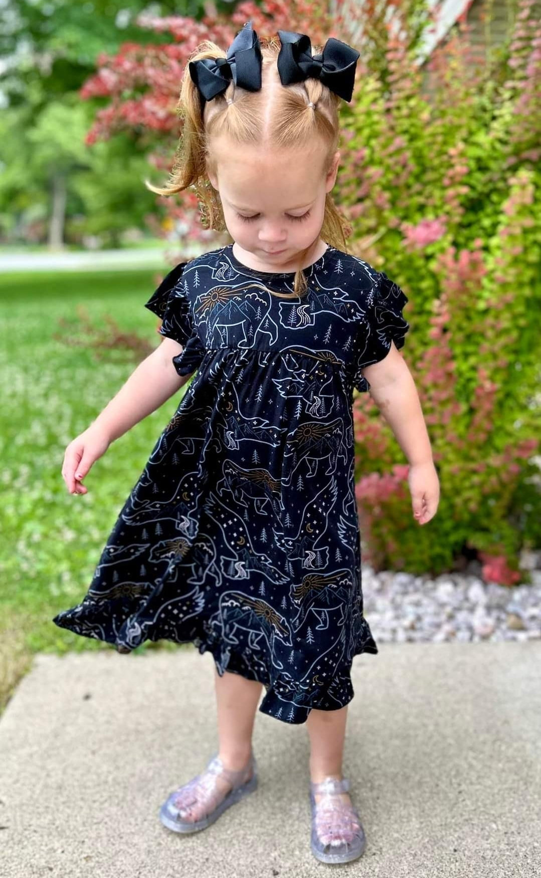 Midnight Bear Twirl Dress