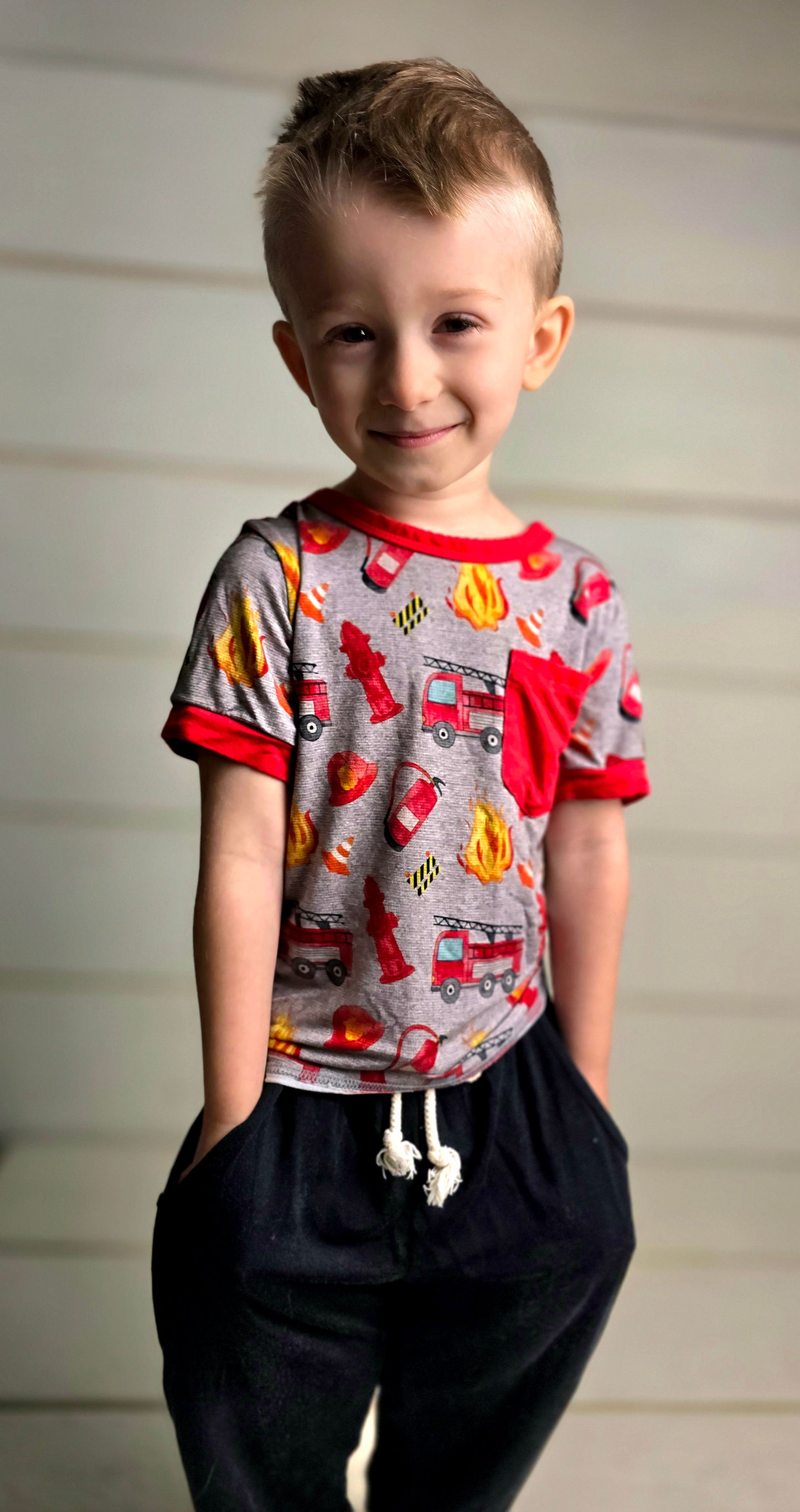 Fire Trucks Tee and Jogger Pant Set