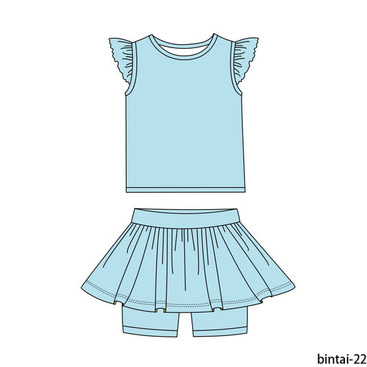 Solid Blue Girl Set