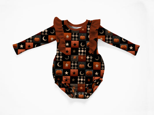 Midnight Check Bubble Romper