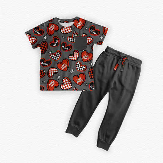 Love Check Jogger Set