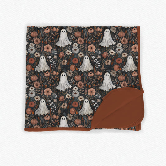 Ghostly Blooms Bamboo Blanket