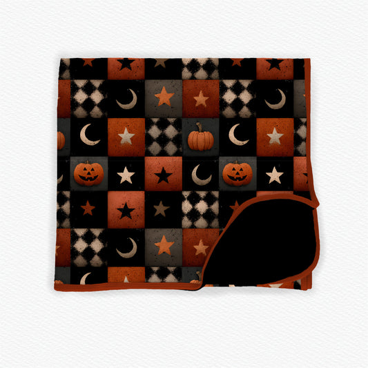 Midnight Check Bamboo Blanket