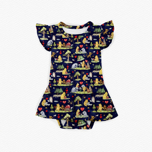 Nighttime Bear Twirl Dress