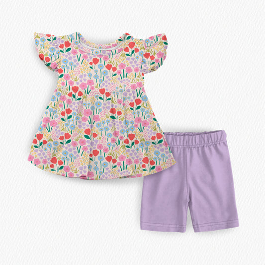 Spring Bloom Peplum/short Set